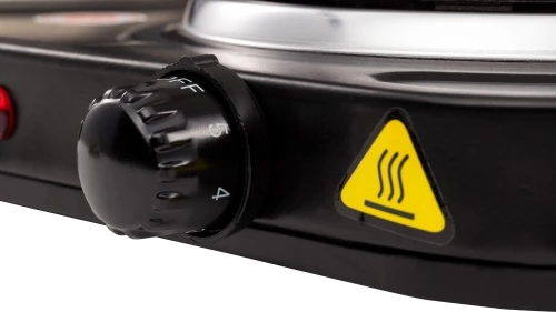 Električni štedilnik z dvema kuhalnima ploščama Adler MS6509, 2000 W, črn