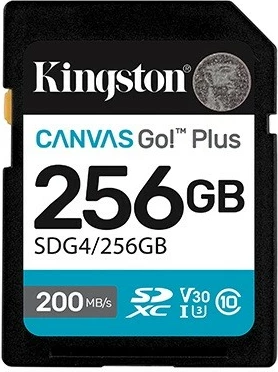 Pomnilniška kartica SD 256GB, SDXC, 200/160 MB/s Kingston Canvas Go Plus