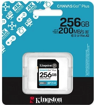 Pomnilniška kartica SD 256GB, SDXC, 200/160 MB/s Kingston Canvas Go Plus