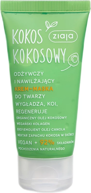 Krema-maska za obraz, Ziaja Coconut Nourishing and Moisturizing, 50 ml