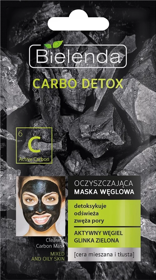 Čistilna maska z aktivnim ogljem Bielenda Carbo Detox, 8 g