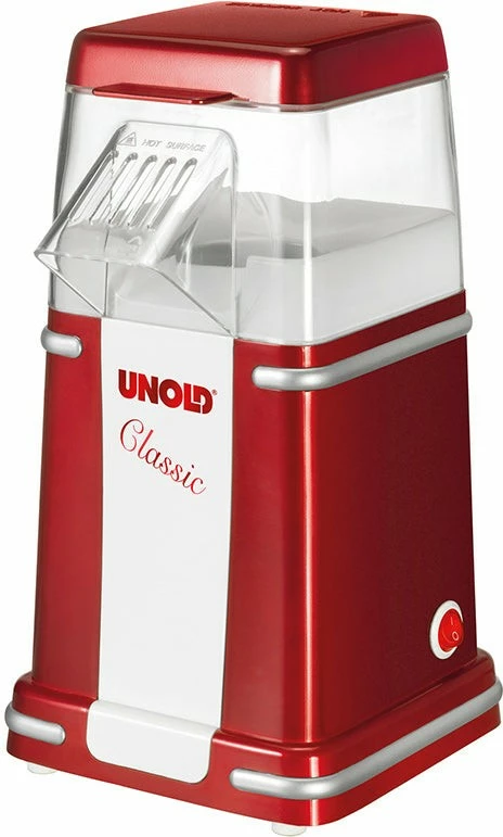 Klasčen aparat za pokovko UNOLD 48525 Popcornmaker Classic, 900 W, rdeče/belo/srebrn