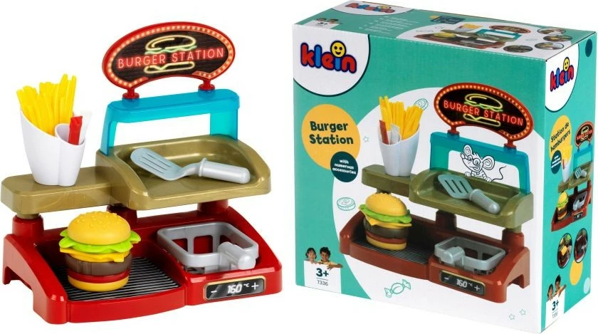 Igralni set burger, Klein 7336, plastika, večbarven