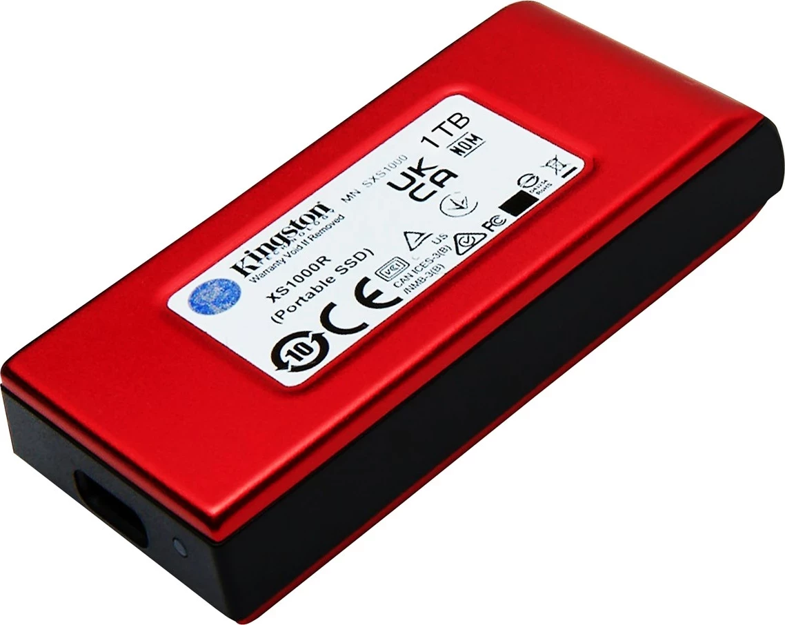 Zunanji SSD disk Kingston XS1000, 1TB, USB 3.2 Gen 2, rdeč
