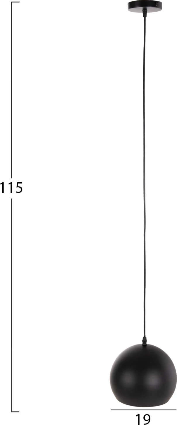 Stropna viseča svetilka FH4107 črna kovinska kapa 19x19x115Hcm