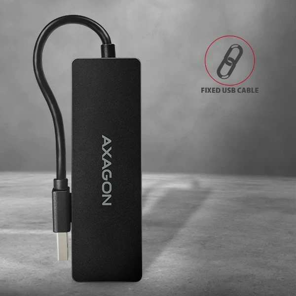 USB razdelilec AXAGON HUE-G1A, 4 vrata, USB 3.2 Gen 1, kabel 14 cm, črn USB razdelilec AXAGON HUE-G1A, 4 vrata, USB 3.2 Gen 1, kabel 14 cm, črn