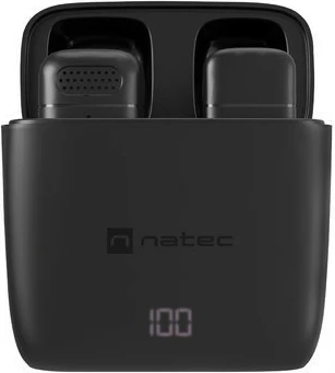 Brezžični lavalier mikrofon, Natec Hopper NMI-2255, USB-C, črn, komplet 2 kosa