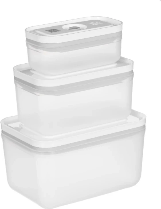 Set 3 plastičnih posod za shranjevanje hrane Zwilling Fresh & Save, plastika, prozorno/bele