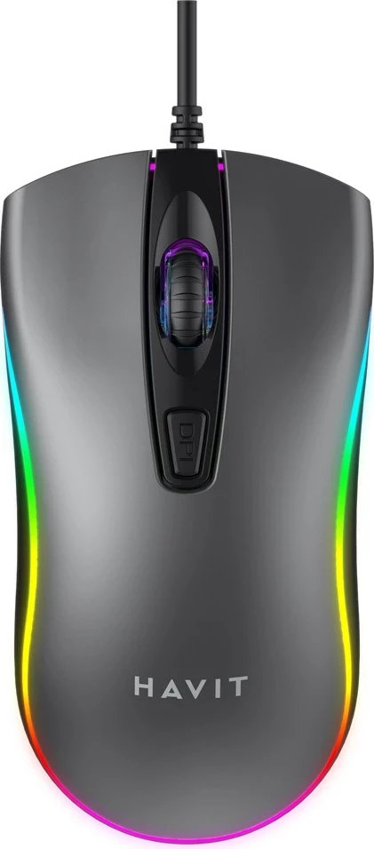 Universalna miška HAVIT MS72, z USB kablom, črna, z večbarvno LED osvetlitvijo