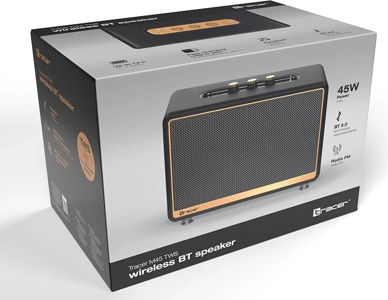 Prenosni zvočnik Tracer M45, TWS bluetooth 45 W, črn