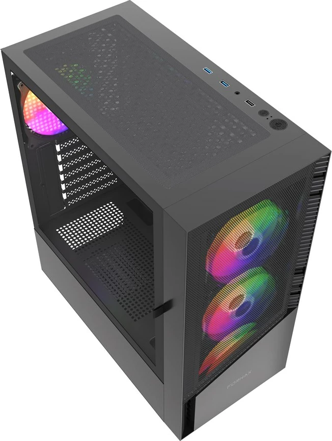 Računalniško ohišje Fornax 4300 Gembird CCC-FC-4300, ARGB, črno