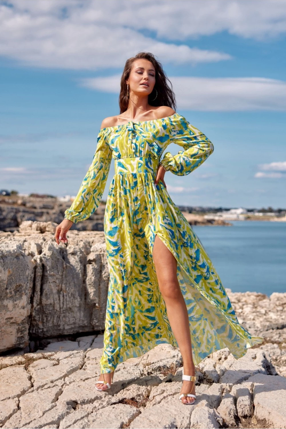 Dolga španska obleka Roco Fashion 178146, večbarvna