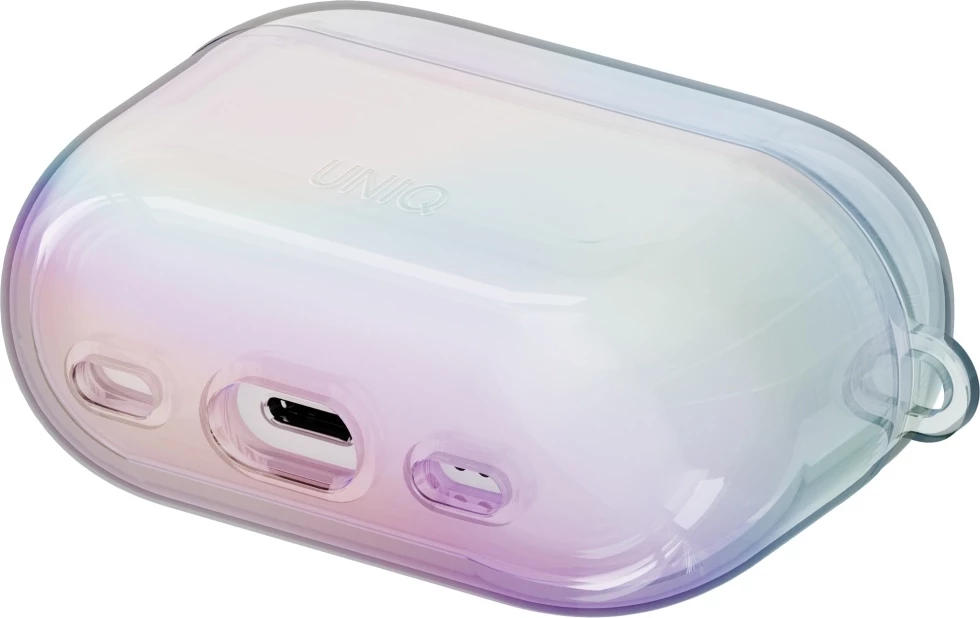 Ovitek za AirPods Pro 2 UNIQ Iridescia, Holo White z karabinom