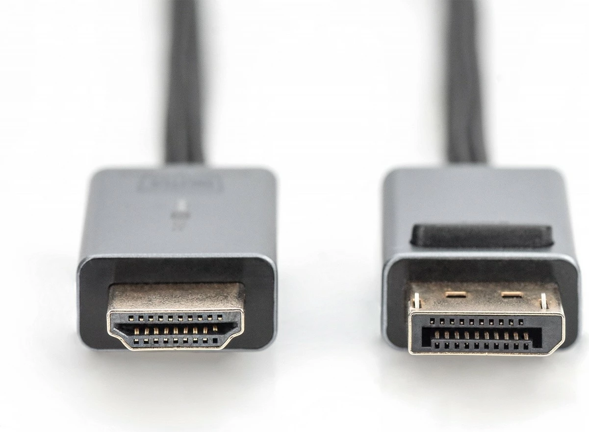 Kabel/adapter DisplayPort na HDMI, Digitus, 1,8 m, 4K, črn/siv