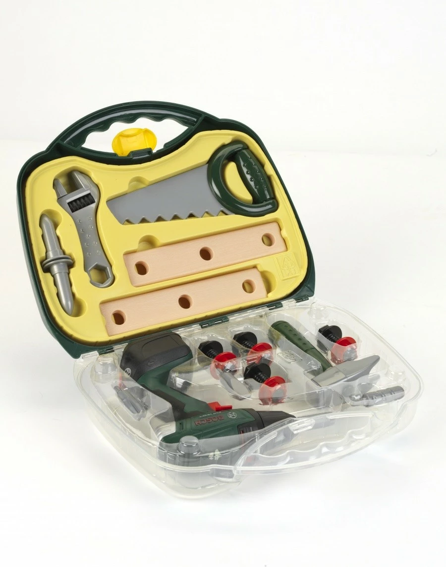 Komplet igralnih orodij z vrtalnikom, Klein Bosch Toolbox, za otroke, sivo/zelena