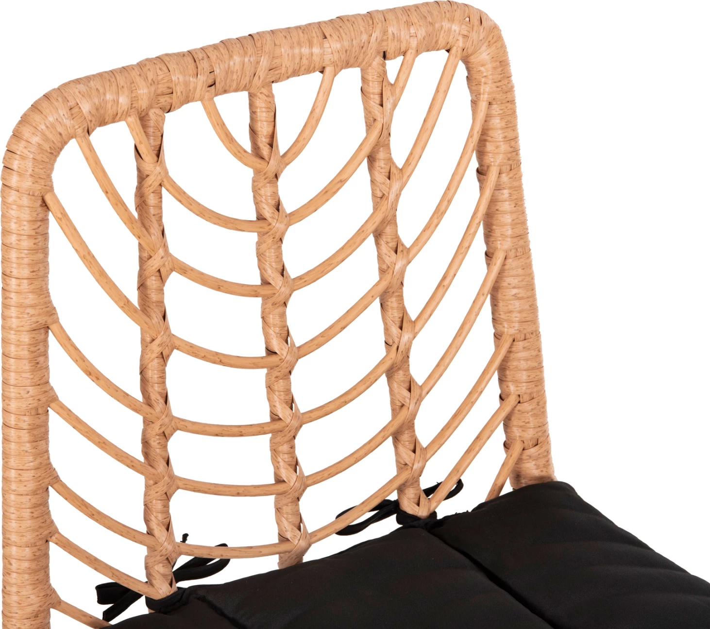 Barski stol srednje višine GERALD FH5707.11 kovina in blazina v črni barvi - pletenje v bež 47x47x101H cm