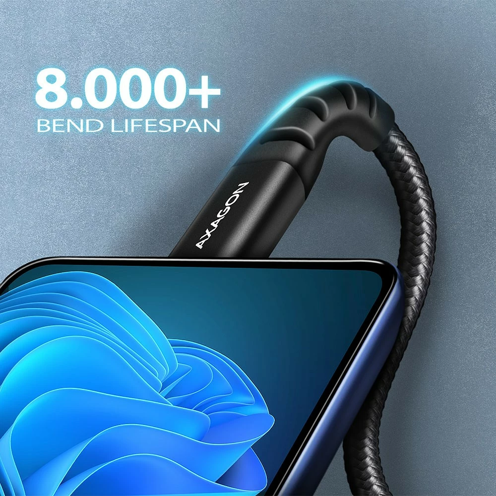 Kabel USB-C na USB-A, 2 m, USB 2.0, 3A, črn AXAGON BUCM-AM20AB Kabel USB-C na USB-A, 2 m, USB 2.0, 3A, črn AXAGON BUCM-AM20AB