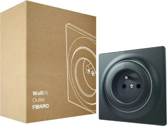 Vtičnica Walli Outlet N Type E FIBARO, antracit