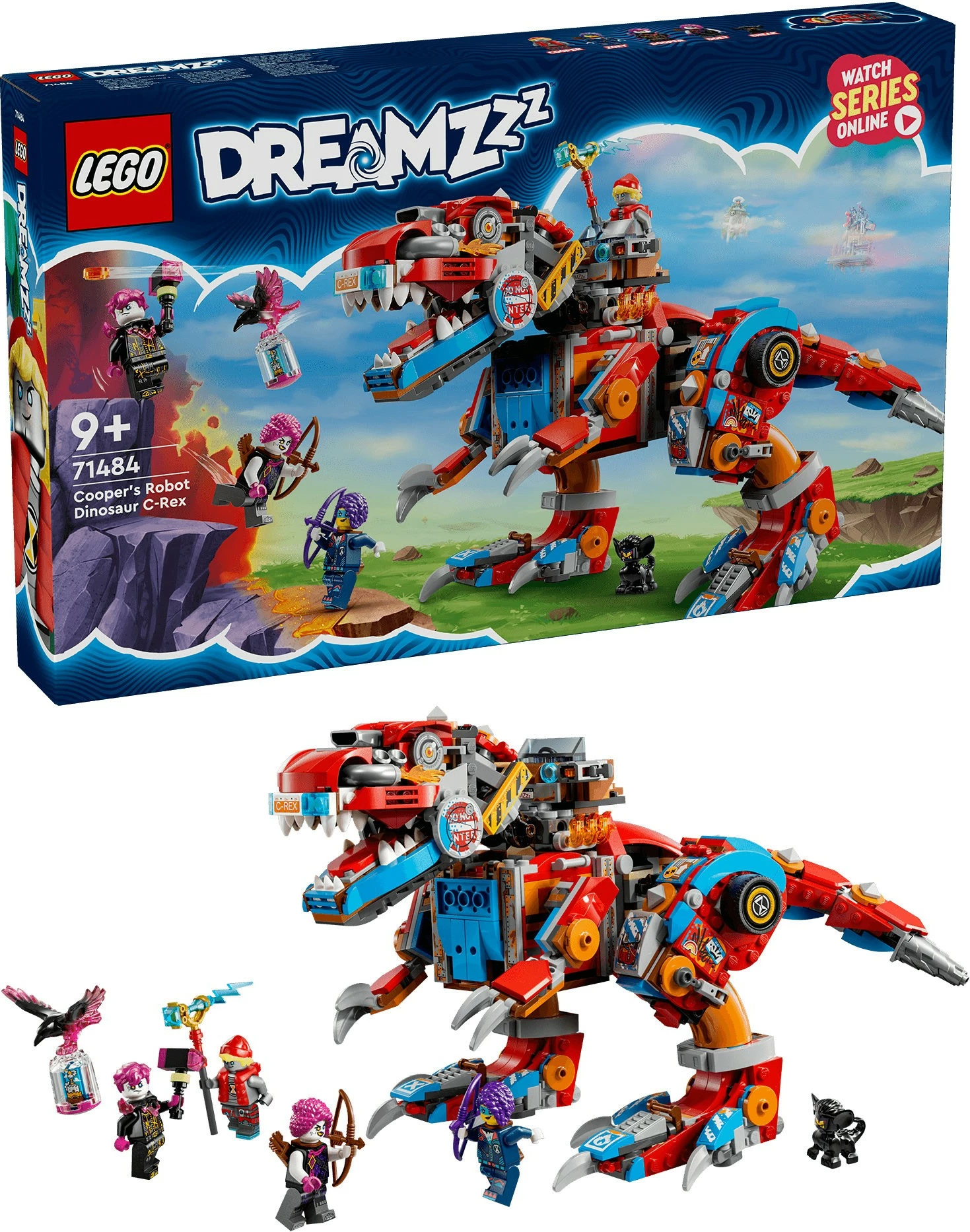 Gradbeni set Cooper's Dino-Mech C-Rex, LEGO DREAMZzz 71484, večbarven