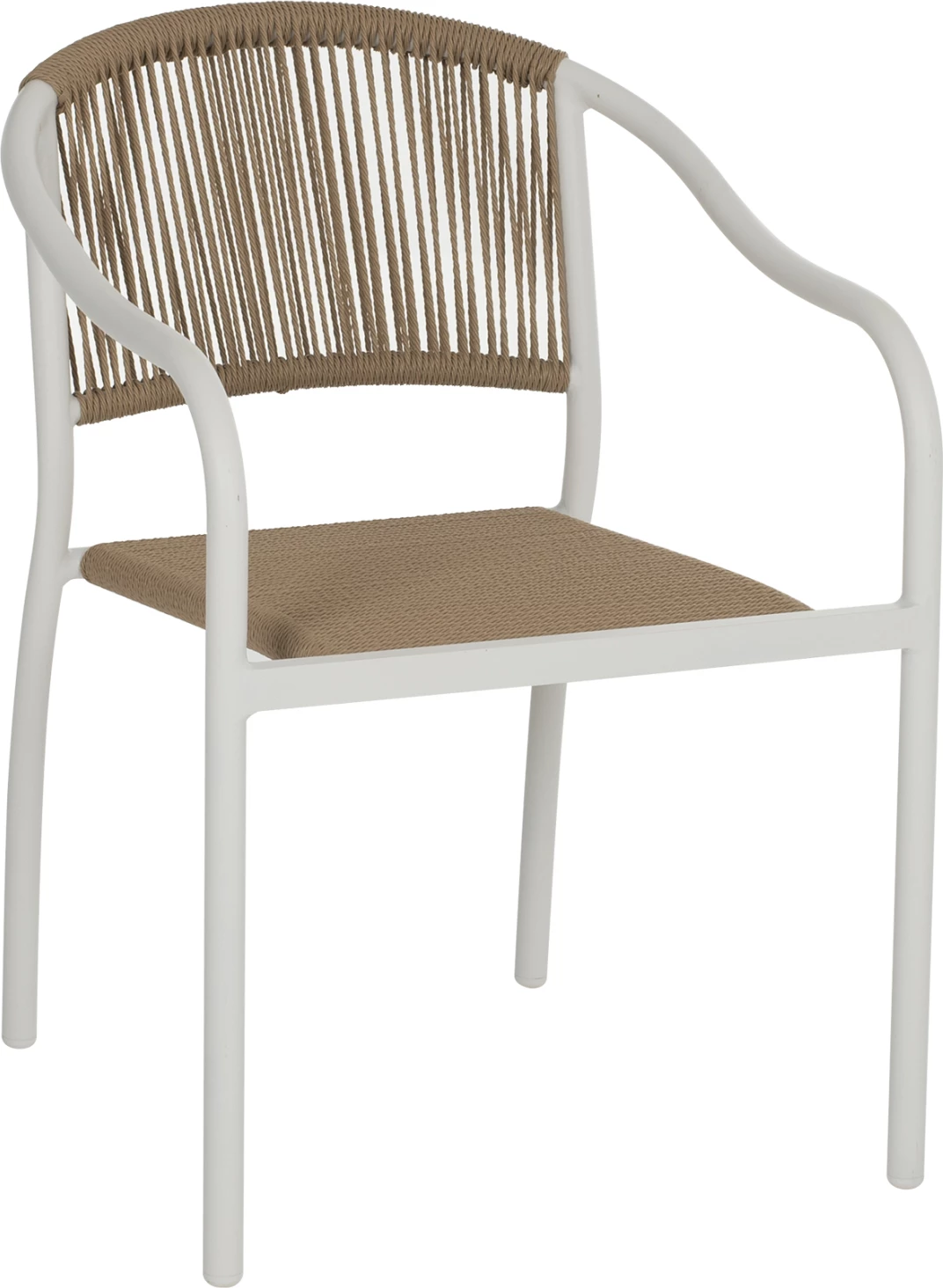 Aluminijasti naslanjač bel z PE ratanom FH5856.01 57x63x80H cm