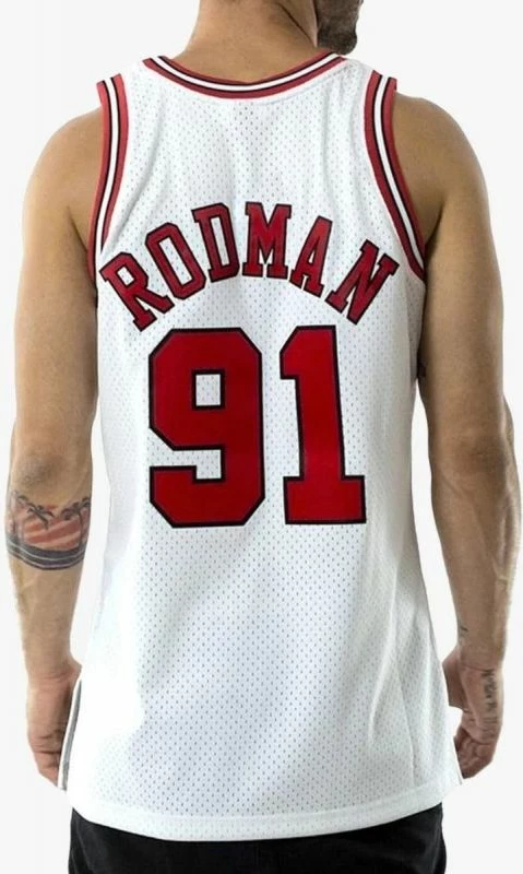 Dres za moške Mitchell & Ness Chicago Bulls, bel