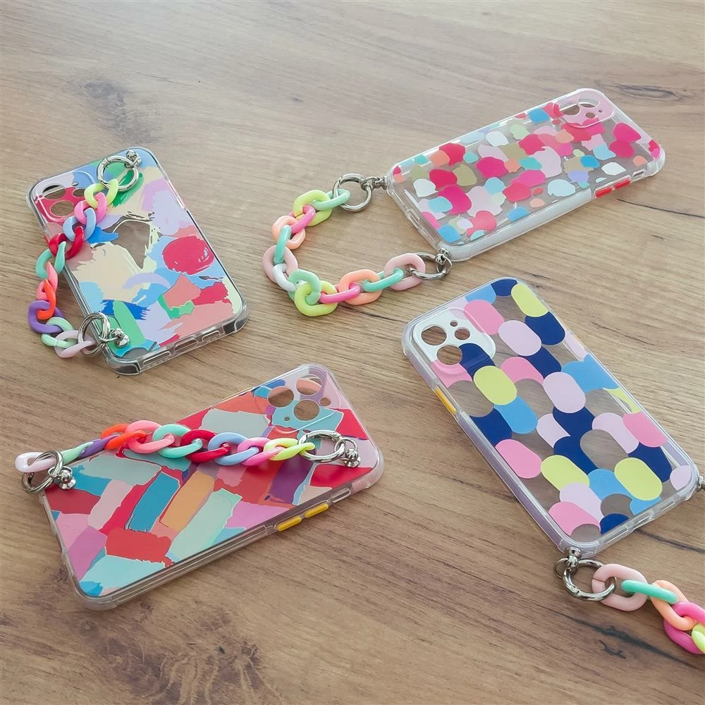 Ovitek z večbarvno verigo Hurtel Color Chain za Samsung Galaxy S21 Ultra 5G