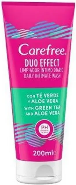 Intimno čistilo unisex Carefree Duo Effect, z zelenim čajem in aloe vero, 200 ml