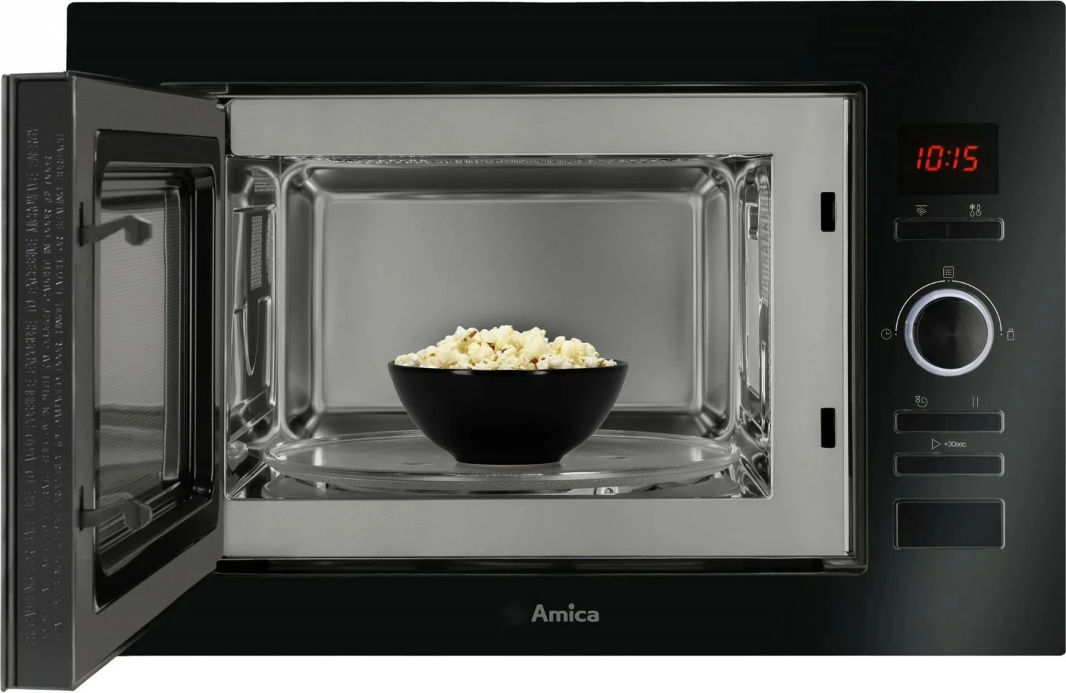 Mikrovalovna pečica z žarom, Amica AMMB25E3GB, 25 L, elektronska, črna