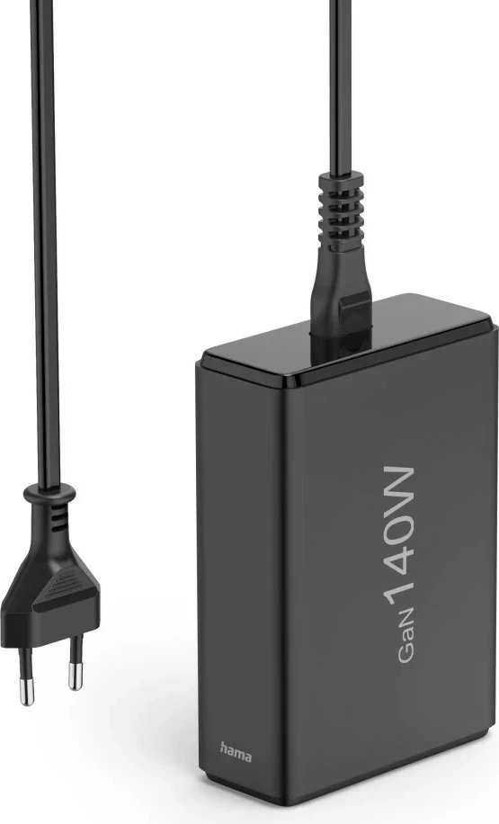 Visoko zmogljiv polnilec 140W GaN Hama, 3x USB-C, 2x USB-A, črn