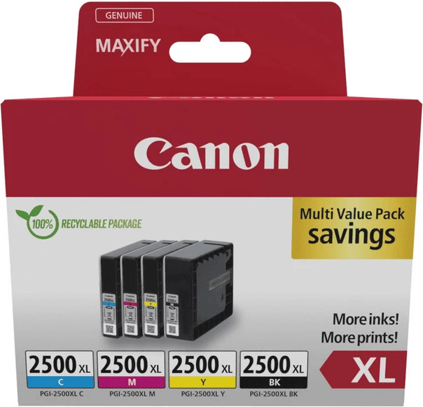 Set kartuš Canon PGI-2500XL 9254B010, XL, črn/cian/magenta/rumen, paket s 4 kosi