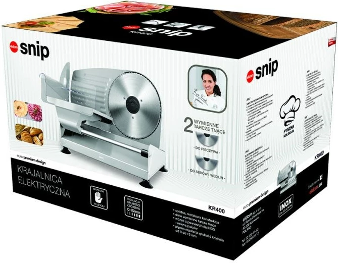 Električni narezovalnik za meso ELDOM SNIP, kovinski, z 2 rezili