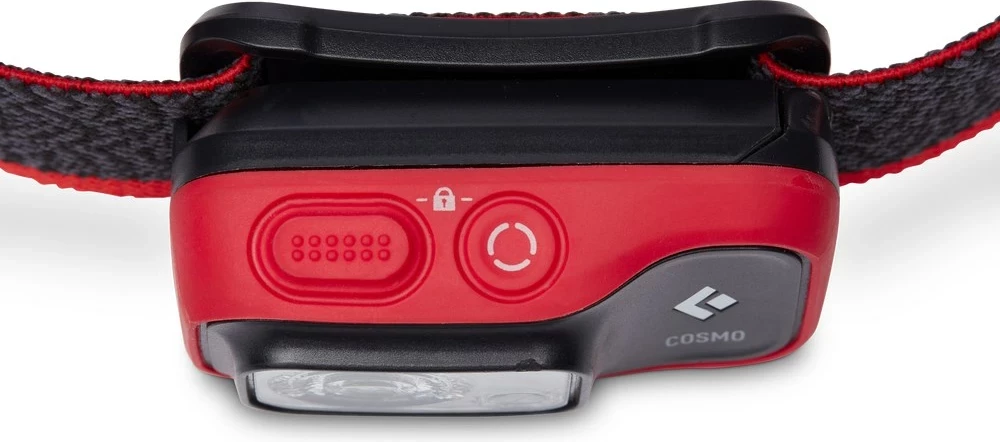 Čelna svetilka, 350 lumnov, črna s rdečim trakom Black Diamond Cosmo 350