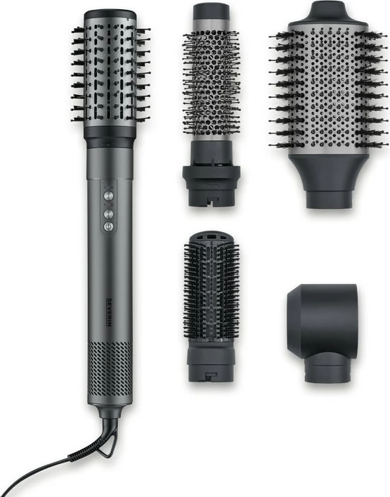 Električna krtača za lase Severin WL 0683, 1500 W, 4 nastavki, antracit/srebrna Električna krtača za lase Severin WL 0683, 1500 W, 4 nastavki, antracit/srebrna