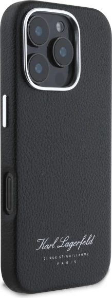 Ovitek Karl Lagerfeld Hotel RSG za iPhone 16 Pro, črn