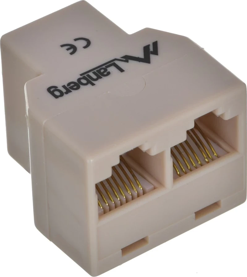 Razdelilec omrežja Lanberg AD-RJ45-2RJ45-OU, bež