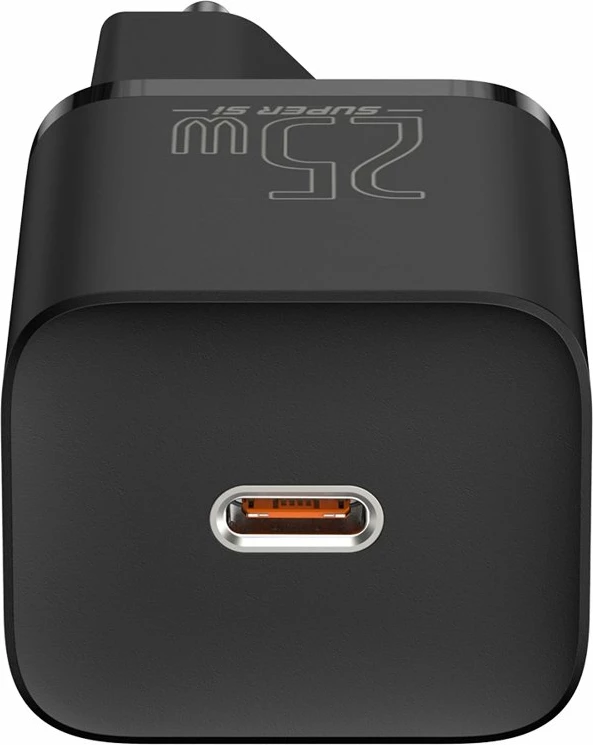 Stenski polnilec, 25 W, USB Type-C, črn, Baseus Super Si 1C