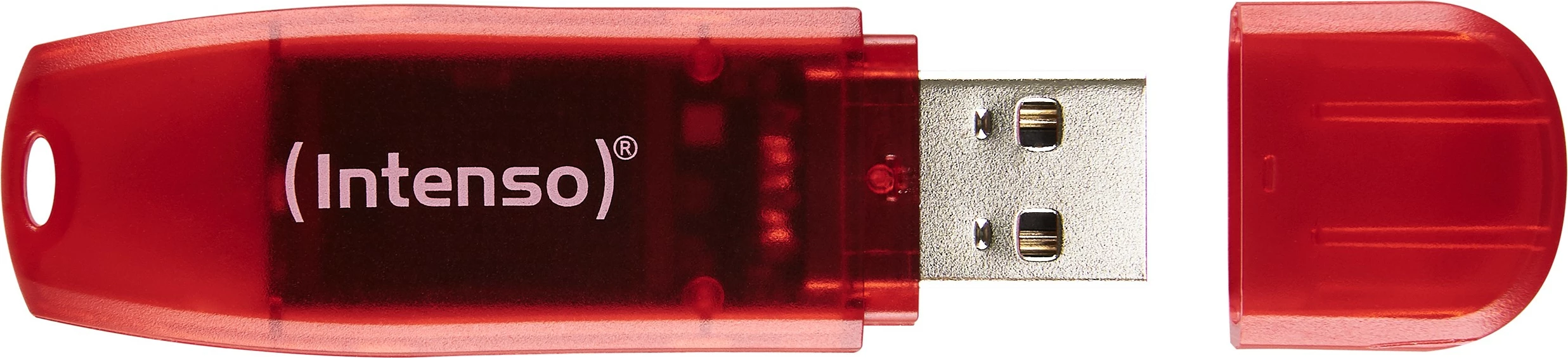 USB pomnilnik 128 GB, USB Type-A, rdeč, prozoren — Intenso Rainbow Line USB pomnilnik 128 GB, USB Type-A, rdeč, prozoren — Intenso Rainbow Line