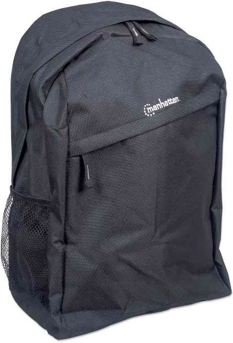 Prostorna črtna črna nahrbtnik Manhattan Knappack 15,6", lahek, žep za prenosnik