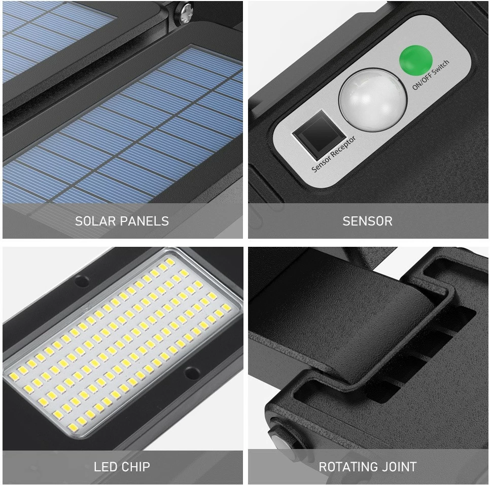 Solarnapoljska LED svetilka z gibanjem in daljincem Maclean MCE447, IP54, 2x450 lm, 6500K
