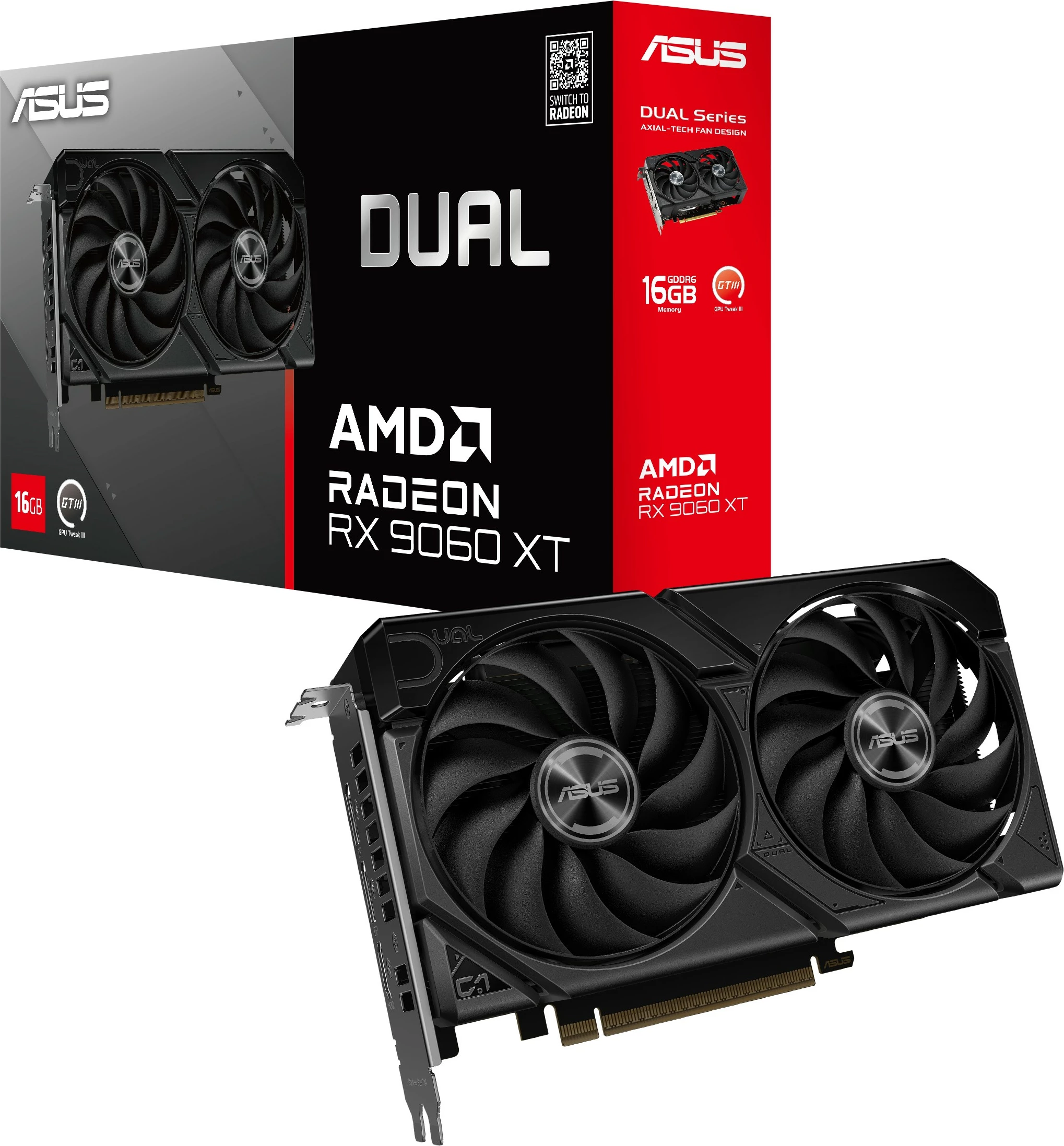 Grafična kartica RX 9060 XT 16GB GDDR6, ASUS, črna Grafična kartica RX 9060 XT 16GB GDDR6, ASUS, črna