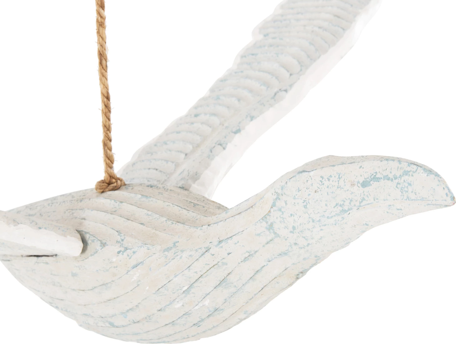 Viseča dekoracija galeb FH4302 iz albasijinega lesa v modrem pranju 93x62x12-100H cm