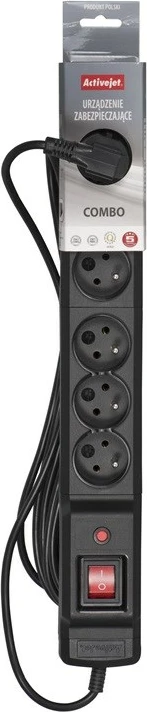 Kabel podaljšek Activejet COMBO 6GN 1,5M, črn