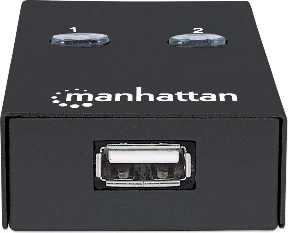 Samodejni USB-A delilnik z 2x USB-B priključkoma, 480 Mbps, črn Manhattan