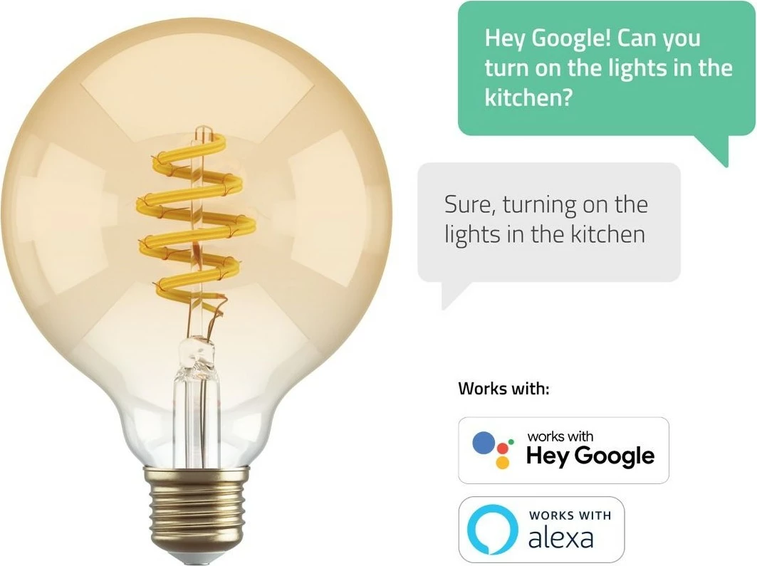 Pametna svetilka, Hombli HBEB-0312, Wi‑Fi, G95, E27, zlata