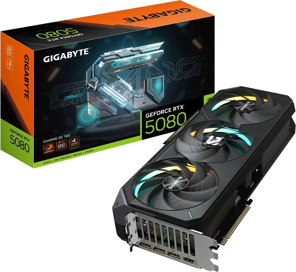 Grafična kartica Gigabyte GeForce RTX 5080 GAMING OC 16G, 16 GB, črna