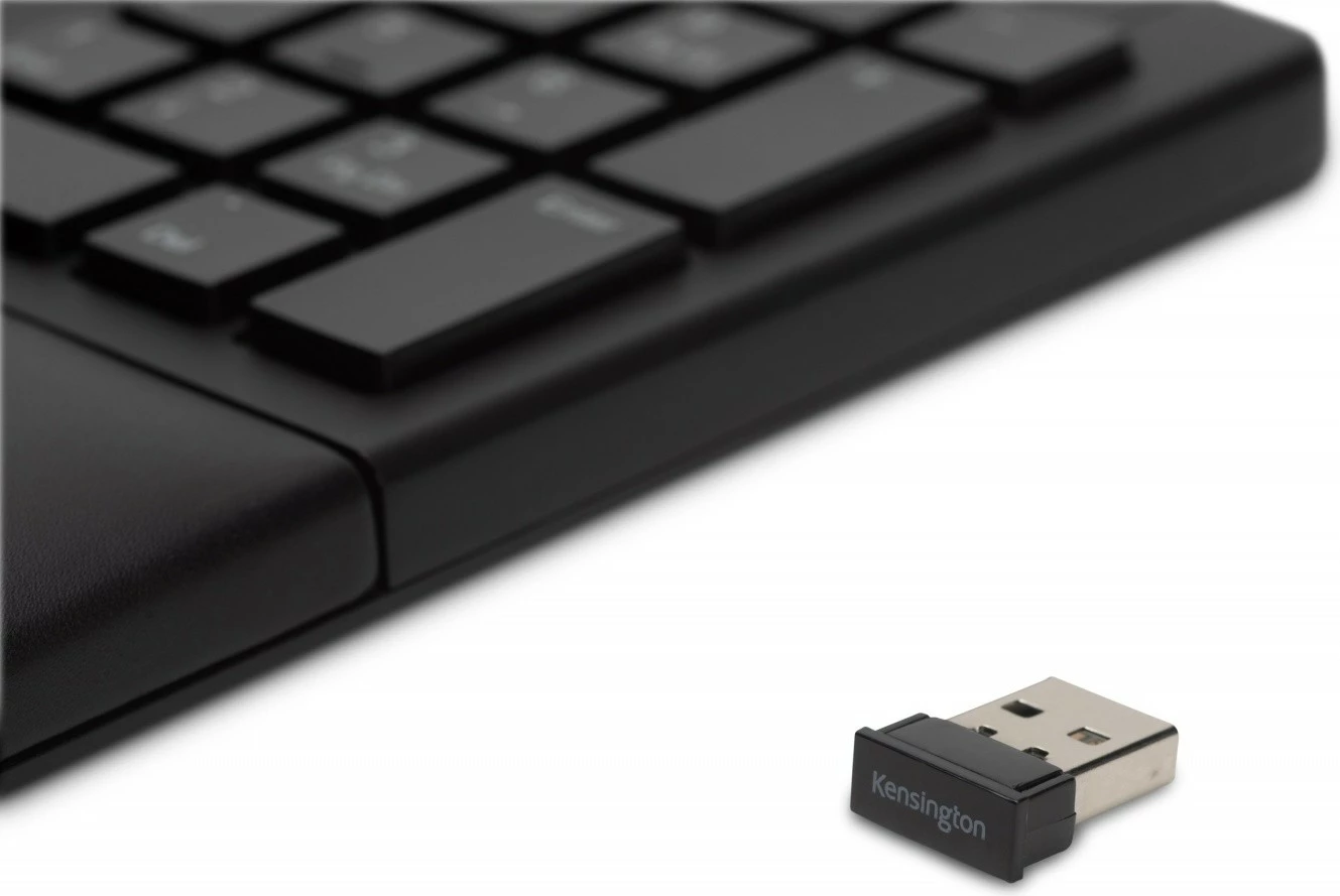 Ergonomska brezžična tipkovnica, Kensington Pro Fit Ergo K75401WW, NL razpored, 2,4 GHz & Bluetooth, z oporo za zapestje, črna