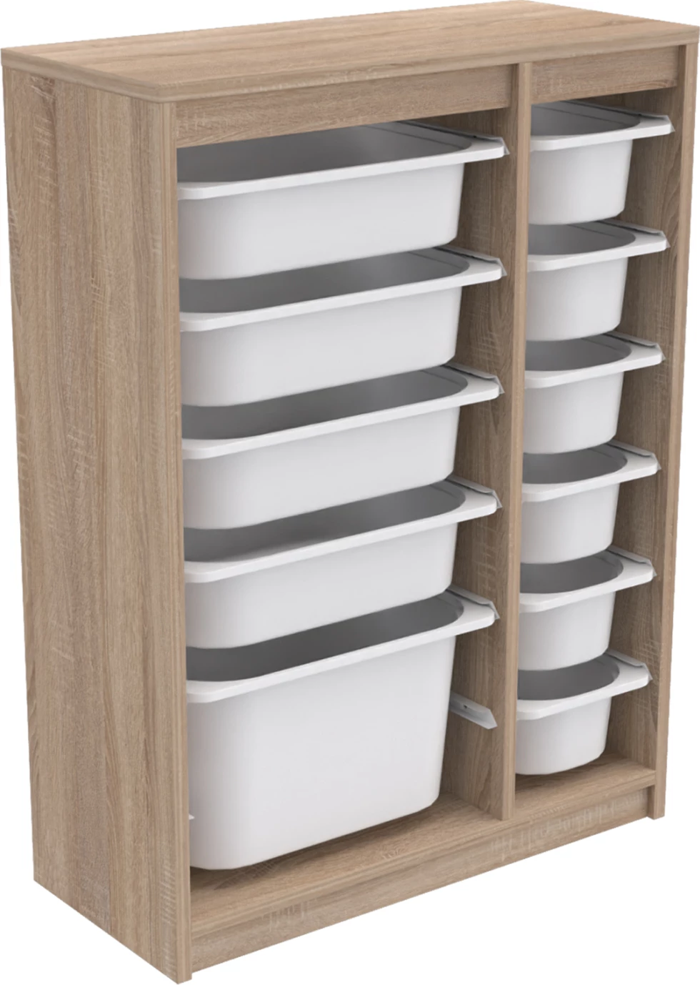 Komoda SANI FH18200.03 melamin v sonama-beli barvi P.E. predali 69x29,6x91,8H cm