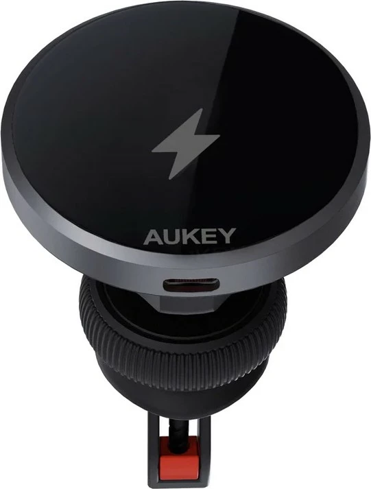 Magnetni nosilec z brezžičnim polnjenjem, AUKEY HD-MC13, Qi2 15W, z USB-C kablom 1 m, črn