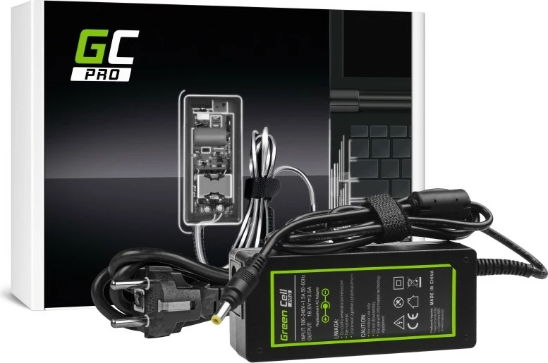 Napajalnik 18,5 V, 3,5 A, 65 W, črn — Green Cell AD11P za HP