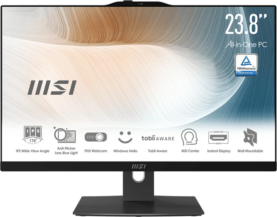 All-in-One računalnik MSI Modern AM242P 1MG-2004EU, Intel Core i5-1235U, 16 GB RAM, 500 GB SSD, 23,8" FHD, Windows 11 Pro, črn